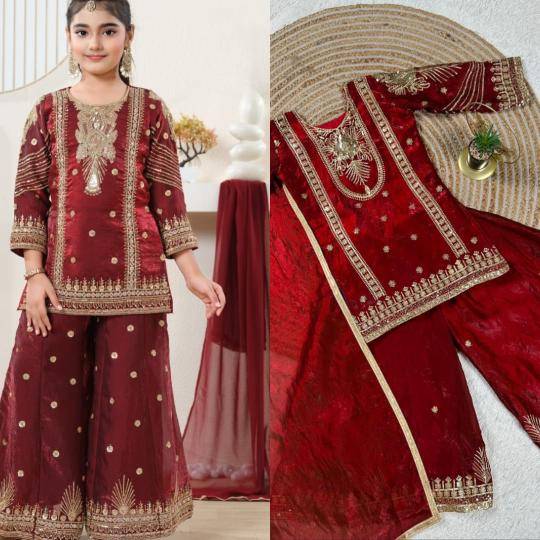 Trending New Ramzan Eid Special Silk Red Children wear wholesale suppliers in Kolkata